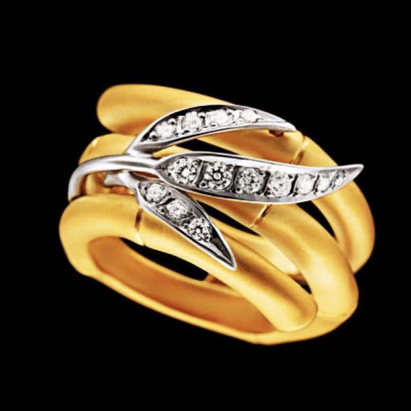 Кольцо желтое золото с бриллиантами 1