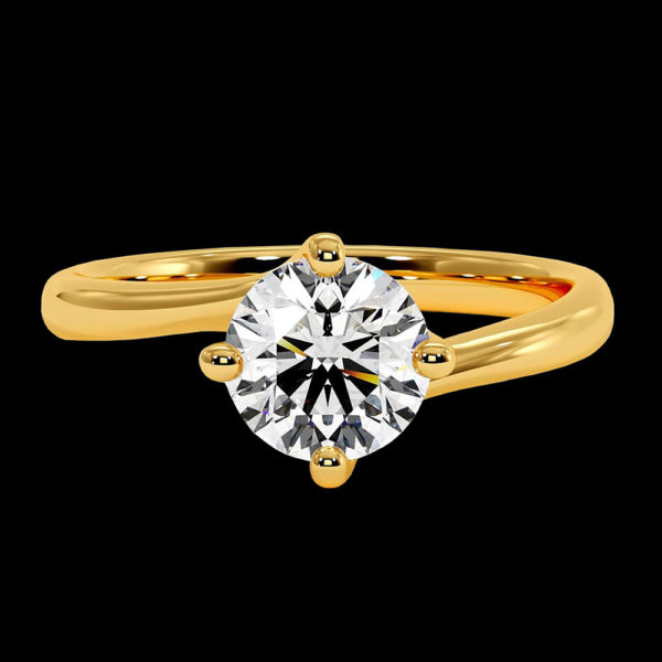 Кольцо в желтом золоте с бриллиантом